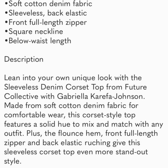 Future Collective Women's
Pink Sleeveless Denim Corset Top new - Picture 4 of 7